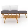 vidaXL 4-tlg. Garten-Lounge-Set mit Kissen Massivholz Produktbild-Vorschau 14