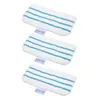 Three white mop pads with blue stripes are stacked on a white background. Podgląd zdjęcia produktu