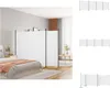 A bedroom scene with a white room divider set up. Náhled obrázku produktu