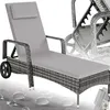 tectake® Rattan Sonnenliege 200 x 70 x 33 cm Produktbild-Vorschau 1