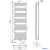 Technical drawing of a radiator with dimensions and connection details. Náhľad obrázku produktu