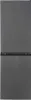 A front view of a gray refrigerator. Produktbild-Vorschau