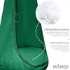 Close-up of the interior of a green hanging chair, showing the filling material and descriptive text. Anteprima dell’immagine prodotto
