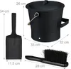 relaxdays Ascheeimer mit Deckel & Kehrset 7,5 L Produktbild-Vorschau 4
