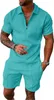 ASKSA Herren Sommer Trainingsanzug Polo Hemd Set Kurzarm Produktbild-Vorschau 1