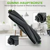 A close-up of a vacuum cleaner brush roll with inset images showing details of the ends, set against a blurred background of a living room. Produktbild-Vorschau