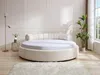 Bett rund - 220 x 220 cm - Bouclé-Stoff - Weiß - ROGILA Produktbild-Vorschau 5