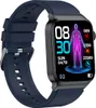 A smartwatch with a dark blue band and a black casing is shown against a white background. The watch face displays the time, date, and health metrics. Náhled obrázku produktu