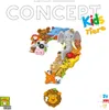 The image shows the board game Concept Kids Tiere, with the title and various cartoon animals forming a question mark shape. Produktbild-Vorschau