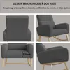 Fotel bujany z czarnego pluszowego materiału z bocznymi Podgląd zdjęcia produktu 5