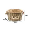Kobolo Holztrage 1870 oval Rattan grau mit Jutestoff - Produktbild-Vorschau 3
