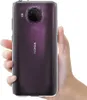A hand holding a purple Nokia smartphone. Produktbild-Vorschau