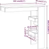 vidaXL Nástenný barový stôl Concrete Grey 102x45x103,5 cm Náhľad obrázku produktu 8