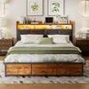 INONEFT 180 × 200 cm Bett mit Schubladen, gepolstertes Produktbild-Vorschau 7