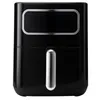 A black air fryer with a silver handle is shown against a white background. Produktbild-Vorschau