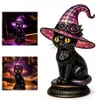 Halloween Nachtlicht Hexenkatze, gotische Katzenfigur mit Produktbild-Vorschau 1
