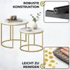 FORTENA Couchtisch Set 2tlg Rund, Marmor Look, mit goldenem Produktbild-Vorschau 4