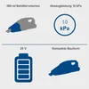 Diagrams and text illustrating the features of a handheld vacuum cleaner. Anteprima dell’immagine prodotto
