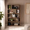 sweeek - Asymmetrisches Bücherregal im Holzlook 5 Ebenen 10 Produktbild-Vorschau 6