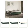 A bedroom scene with a bed, and three smaller images showing different views of the bed frame and mattress. Produktbild-Vorschau