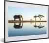 MuchoWow® MuchoWow® Gerahmtes Poster Elefant - Wasser - Produktbild-Vorschau 1