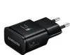 A black Samsung fast charging adapter with USB port and European plug. Produktbild-Vorschau