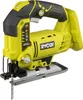 A yellow and black Ryobi jigsaw is shown from a side-diagonal angle against a white background. Produktbild-Vorschau