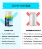 A comparison image showing the benefits of 'Zahn Plus' compared to 'other products'. Produktbild-Vorschau