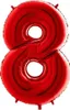 Riesenzahl Folienballon 40"/102cm | Rot Zahl: 8 Produktbild-Vorschau 3