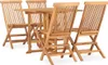 5-tlg. Garten-Essgruppe Klappbar Massivholz Teak Produktbild-Vorschau 1