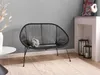 BELIANI Gartenbank Schwarz Rattan 114 cm mit Metallgestell Produktbild-Vorschau 4