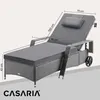 Casaria® Chaise longue en polyrotin Gris Anthracite coussin Voir les images du produit 1