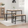 vidaXL Jedálenský stôl prírodný 80 x 80 x 75 cm z masívneho Náhľad obrázku produktu 3