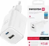 Swissten, zasilacz USB-C GaN 45W + USB 18W do szybkiego Podgląd zdjęcia produktu 1