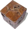 The Living Store Tabouret/Table basse en teck massif Voir les images du produit 7