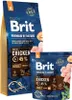 Two bags of Brit Premium By Nature dog food, one larger and one smaller, are shown against a white background. Náhled obrázku produktu