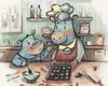 Zuty - Malen nach Zahlen - NILPFERDE KOCHEN, 40x50 cm, ohne Produktbild-Vorschau 1
