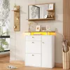 Set guardaroba Merax 3 pezzi, con specchio, cappelliera con Anteprima dell’immagine prodotto 1