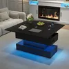 Merax salontafel met LED-verlichting en stopcontact, USB- Productafbeelding-voorbeeld 2