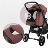 A close-up view of a baby stroller, highlighting its features with a circular overlay and a zoomed-in detail. Náhľad obrázku produktu