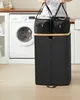 SONGMICS Wäschekorb 2 Fächer, Wäschesammler, 150 Liter, mit Produktbild-Vorschau 2
