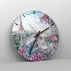 Wanduhr - Rund - Glasuhr - Blumen Eiffle Architektur Balkon Produktbild-Vorschau 4