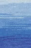 A close-up of knitted yarn with a gradient of blue colors. Produktbild-Vorschau