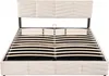 A bed frame with a headboard and slats, shown from the front. Podgląd zdjęcia produktu