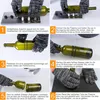 A multi-panel instructional image showing how to use a glass bottle cutter. Produktbild-Vorschau