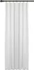A white curtain hanging from a curtain rod. Produktbild-Vorschau