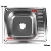 A top-down view of a stainless steel kitchen sink with dimensions indicated by red lines and text. Náhľad obrázku produktu