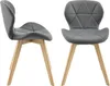 Two gray chairs with wooden legs are shown from different angles against a white background. Náhled obrázku produktu