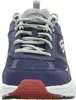 Front view of a navy and gray Skechers sneaker with red accents on the sole. Anteprima dell’immagine prodotto