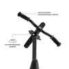 Close-up of a black balance bike handlebar with descriptive text labels. Produktbild-Vorschau